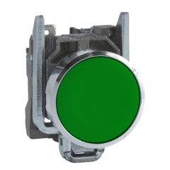 SCHNEIDER XB4BA31 Green Flush Complete PushButton Ø22 Spring Return 1NO
